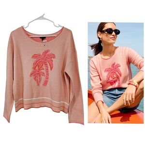 Talbots Pink Palm Tree Sweater